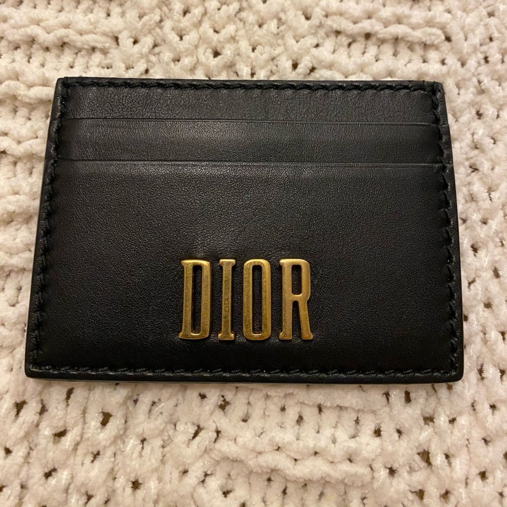 CHRISTIAN DIOR
Calfskin D-Fence Card Holder Black wallet
